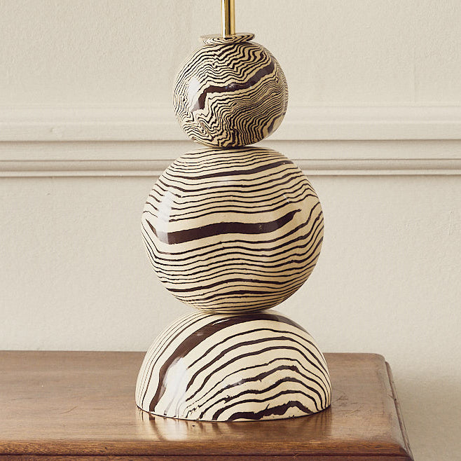 Edison Brown & White Marble Table Lamp