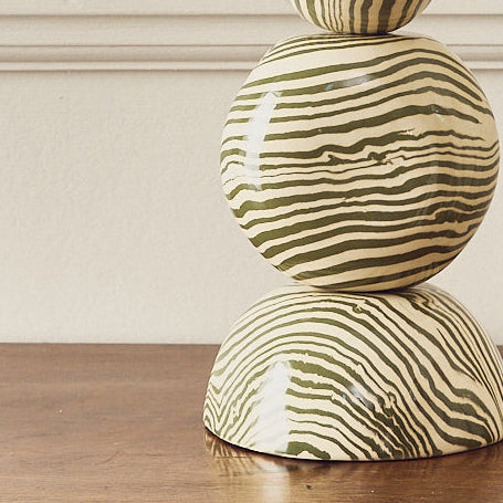 Edison Green & White Marble Table Lamp