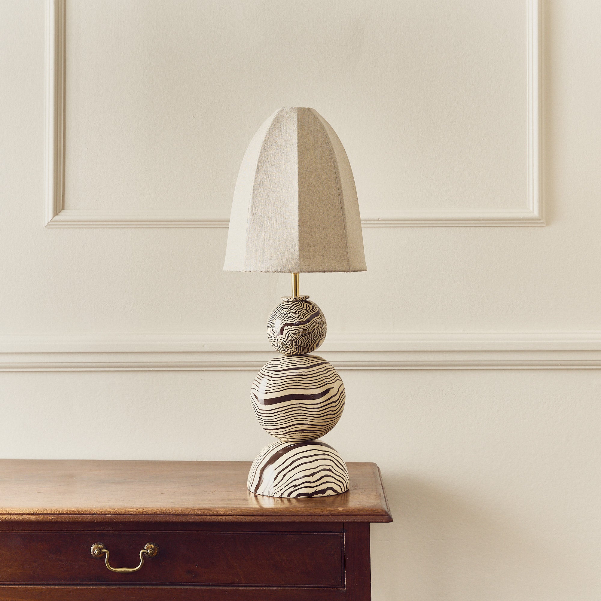 Edison Brown & White Marble Table Lamp