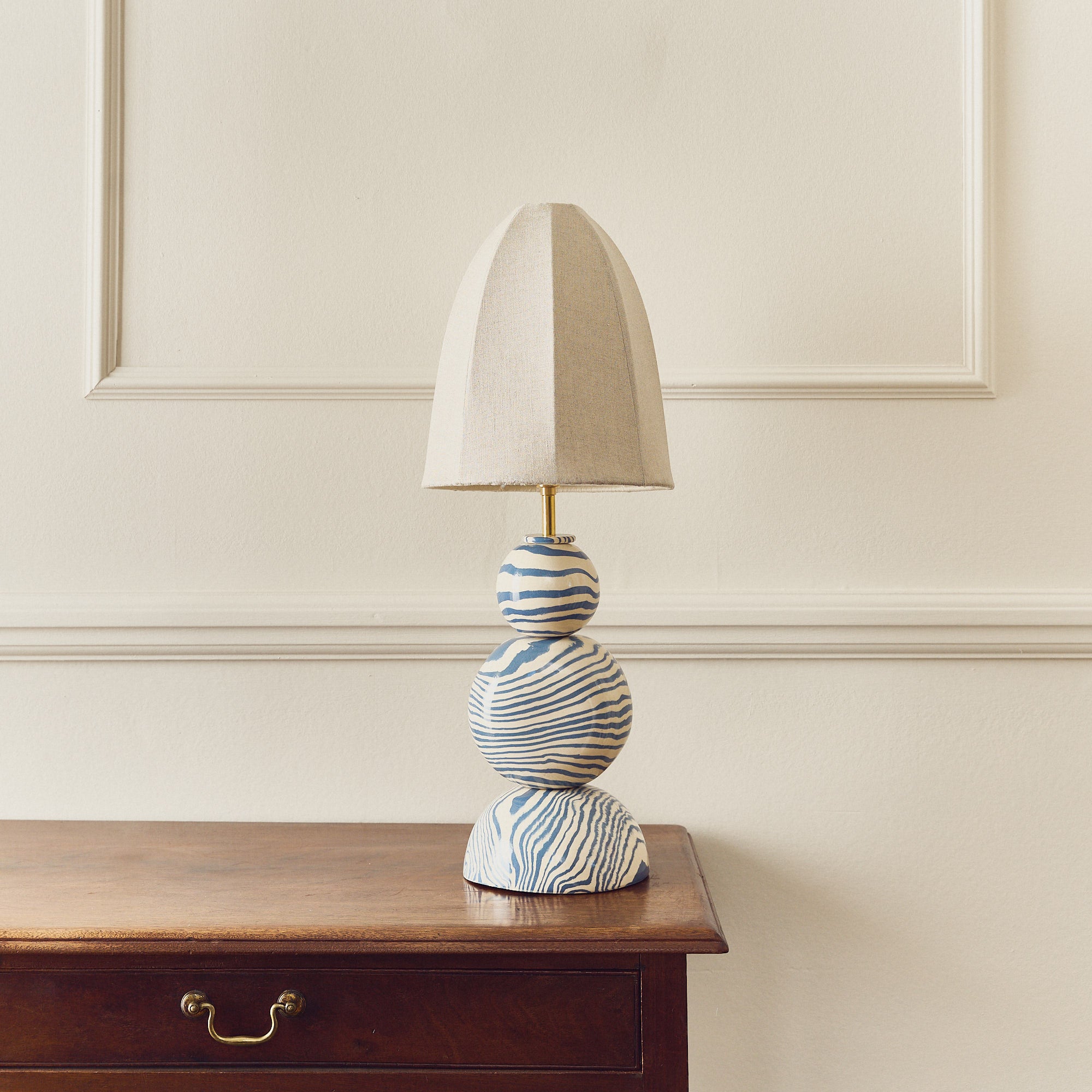Edison Blue & White Marble Table Lamp