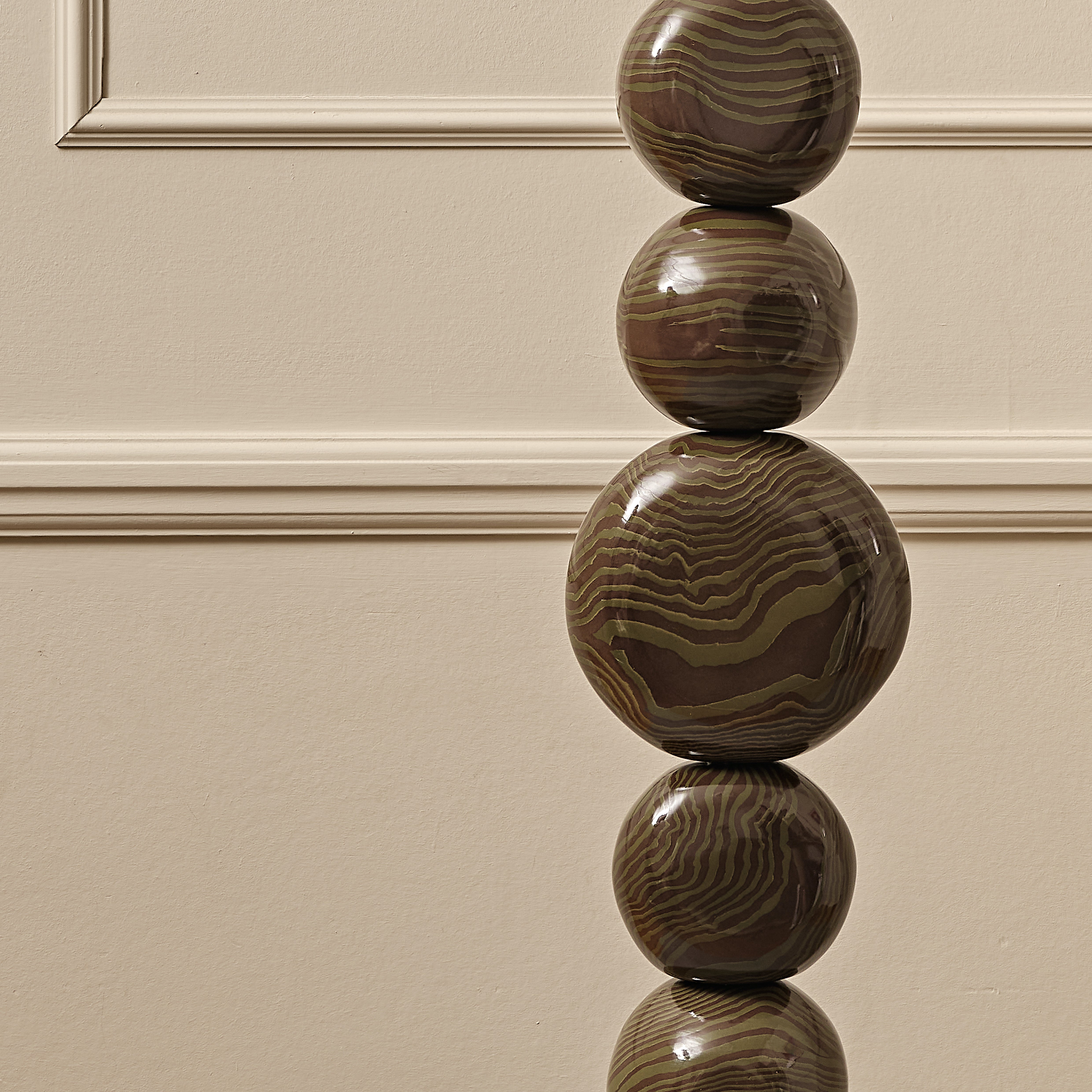 Green & Brown Marble "TALL" Floor Lamp