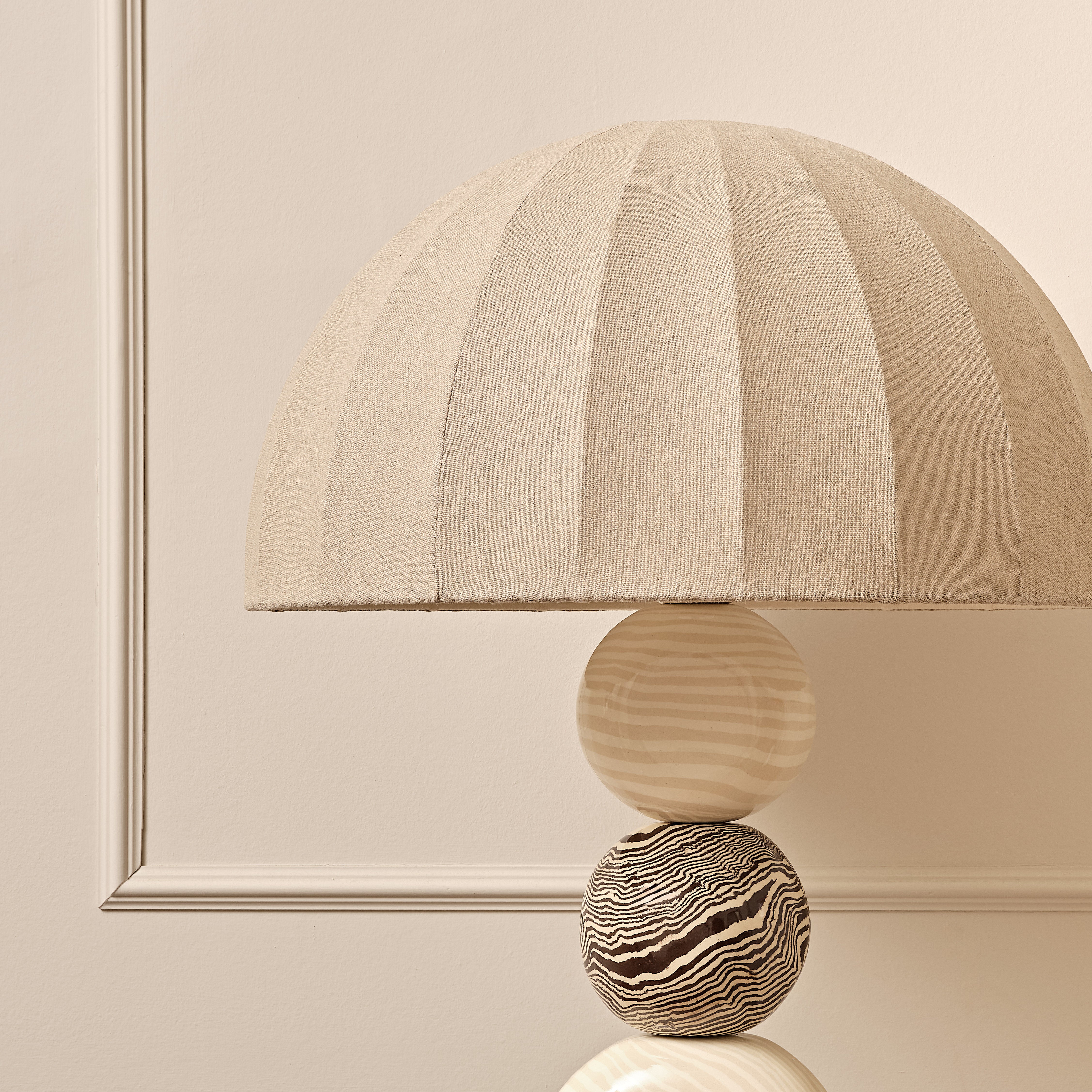 Bi-Colour Brown, Oatmeal & White Marble "TABLE" Table Lamp