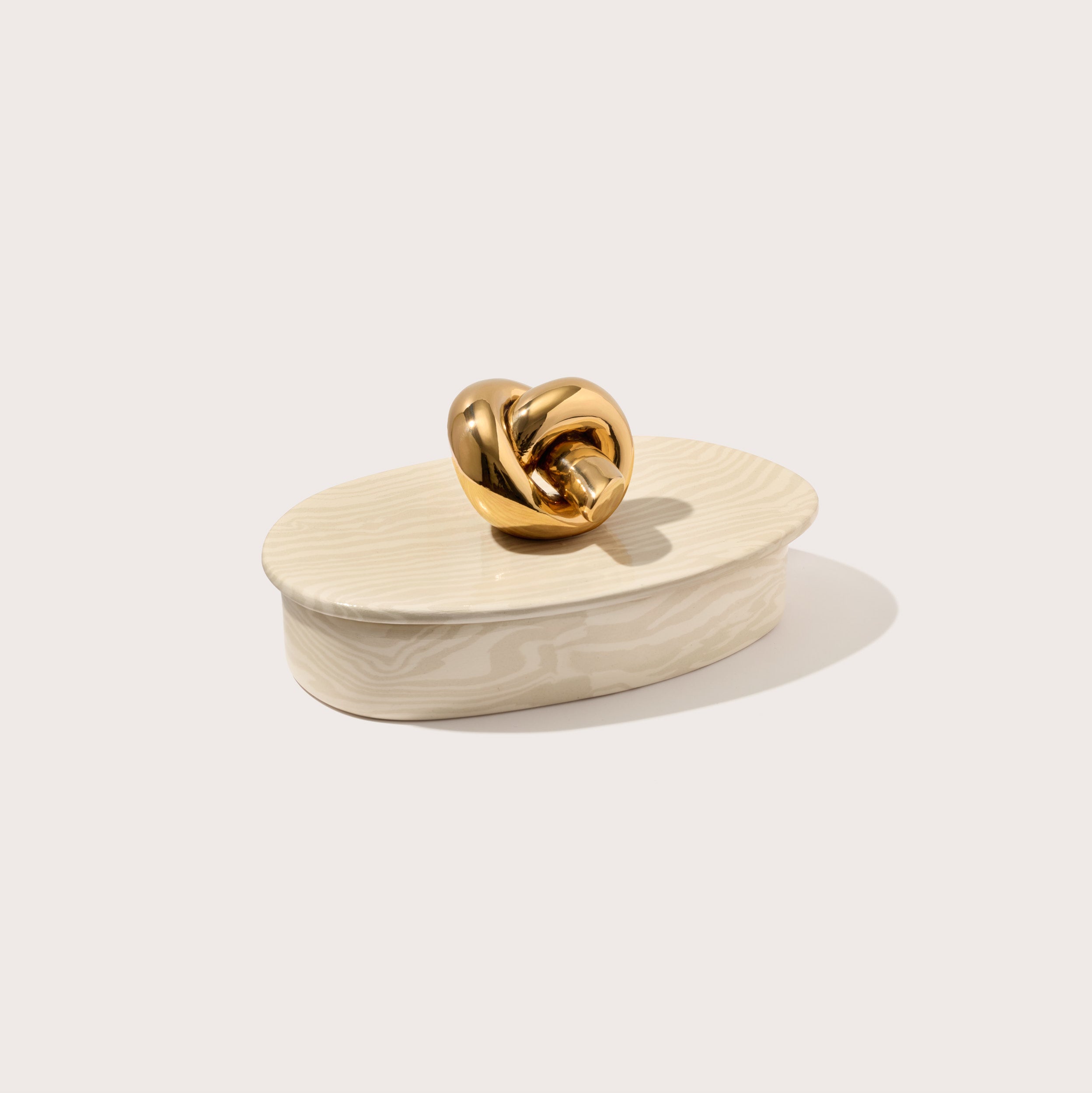 Oatmeal & White Marble Knot Jewellery and Trinket Box
