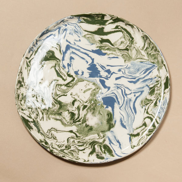 Blue Green & White Space Dinner Plate