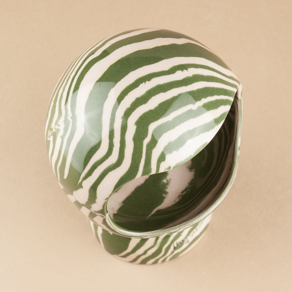 Green & Pink Marble Salt Pig