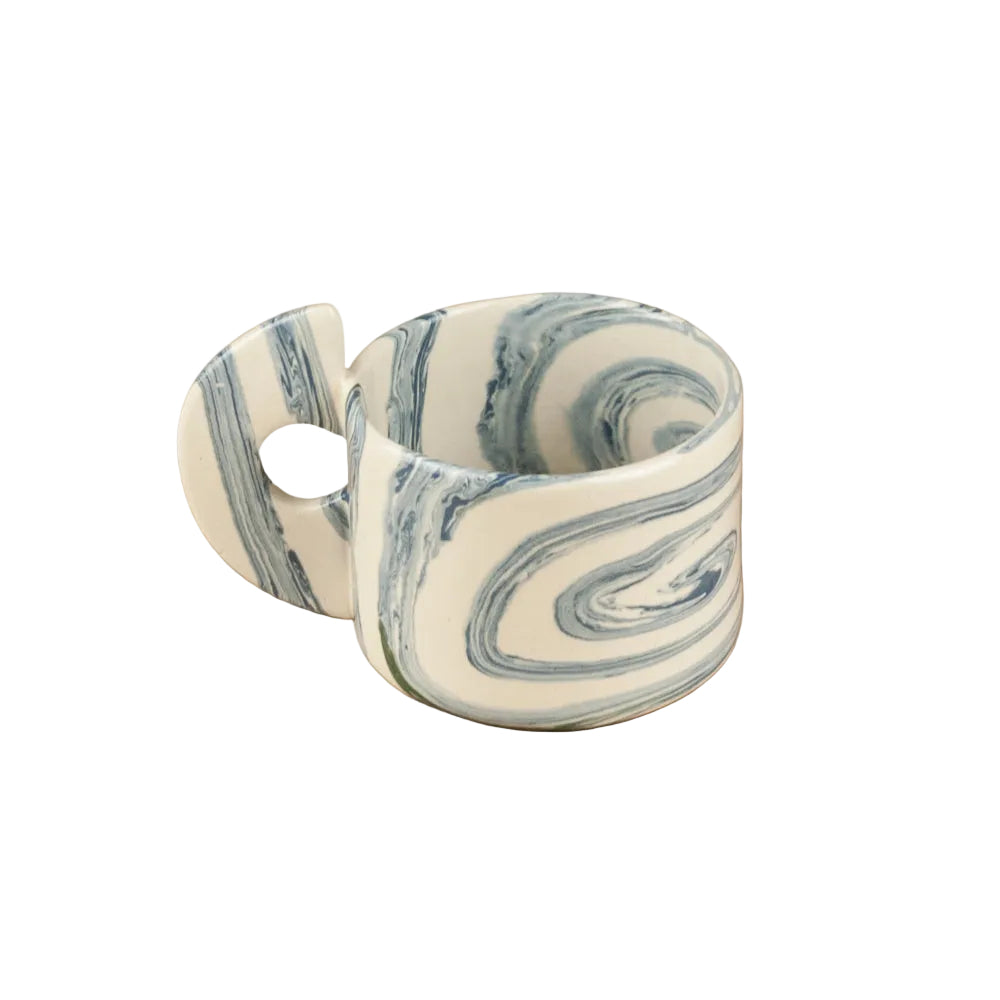 Set of Two Blue & White Swirl Mug