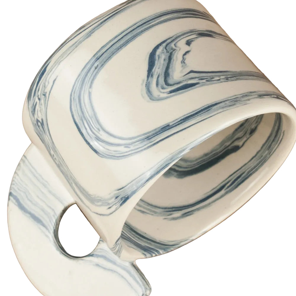 Set of Two Blue & White Swirl Mug