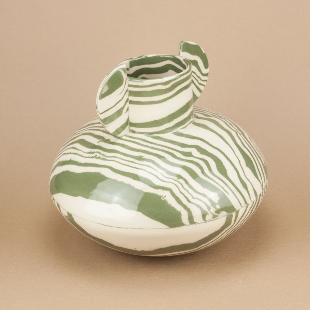Green & White Marble Maxi Tudor Vase