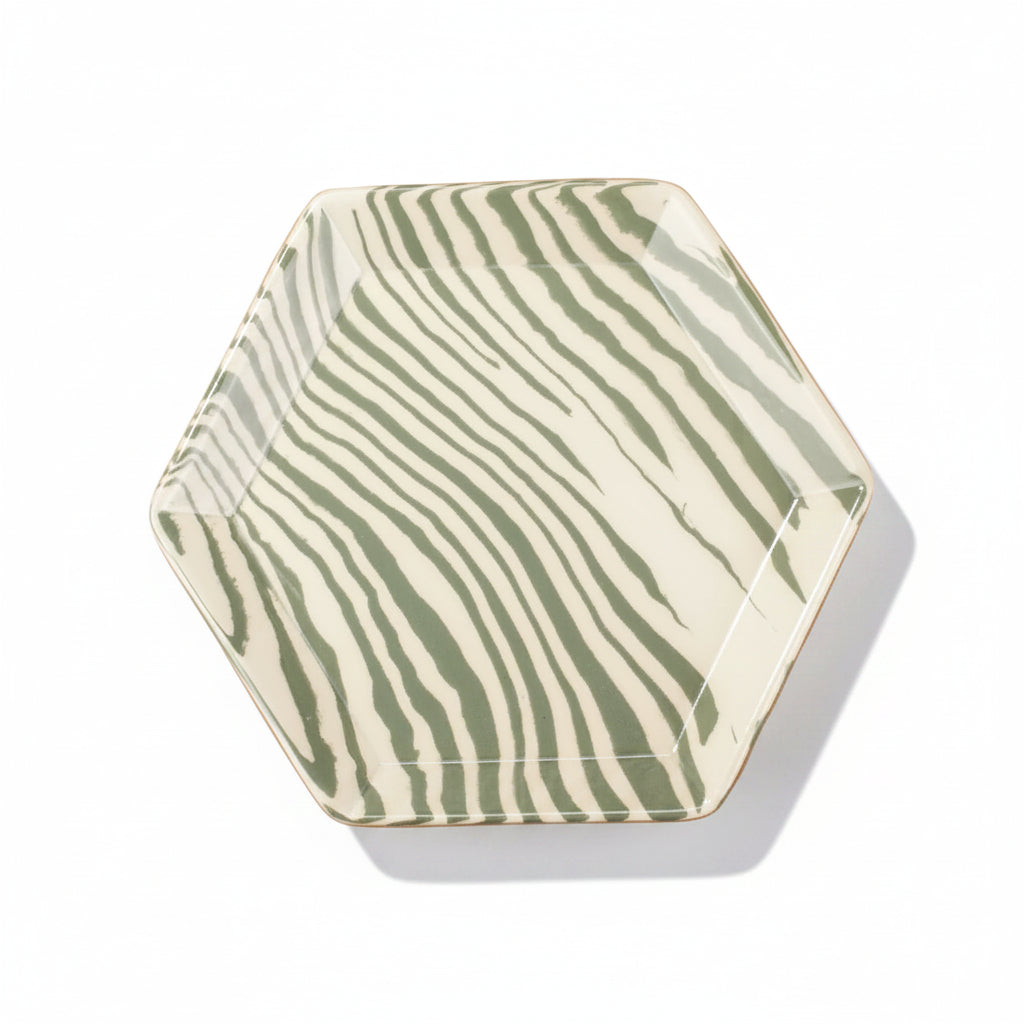 Mix Set of 4 Green & White Tapas Plate