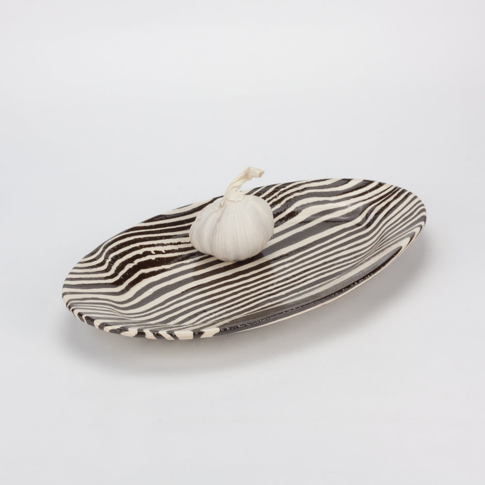 Brown & White Marble Small Platter