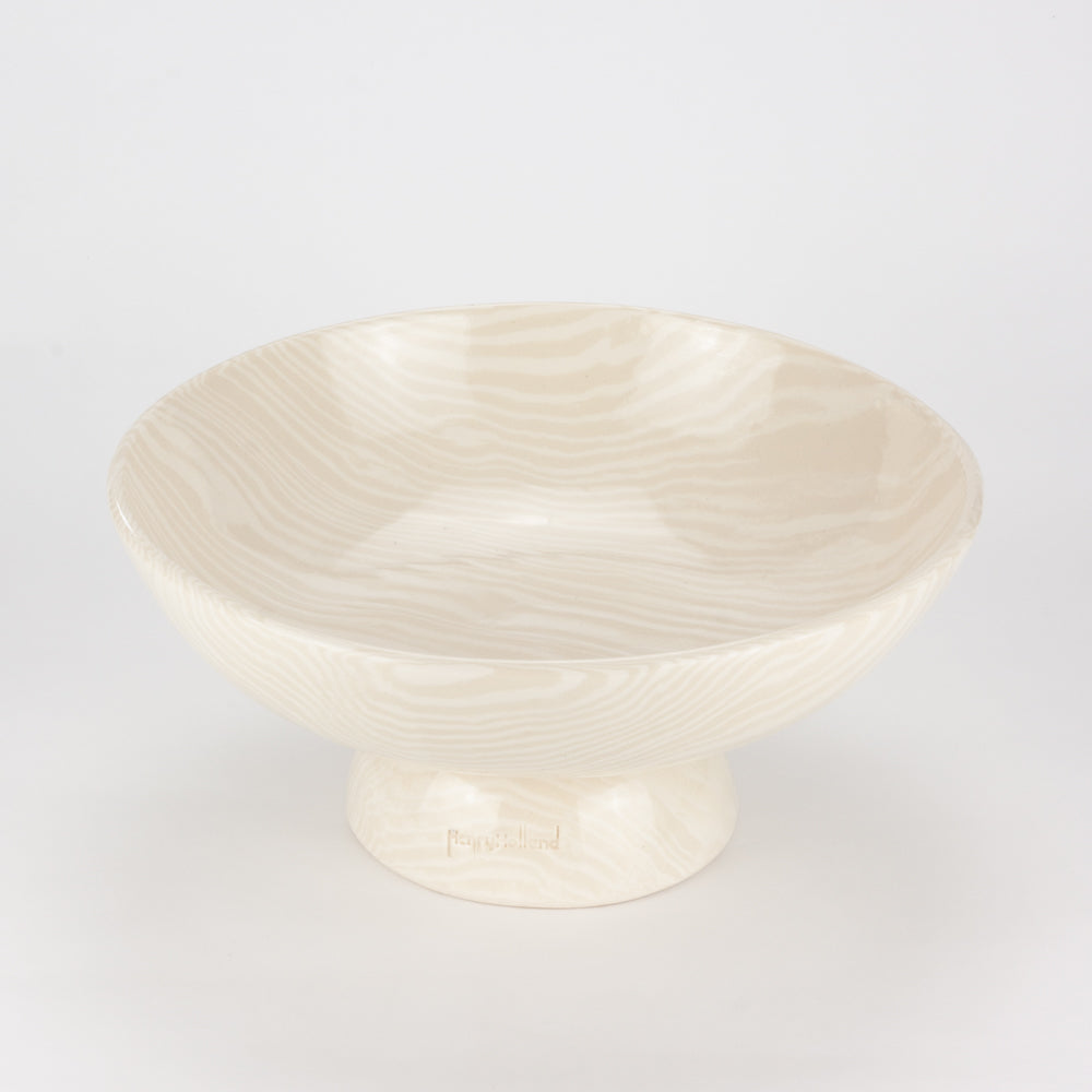 Oatmeal & White Extra Large Shorty Chalice Bowl