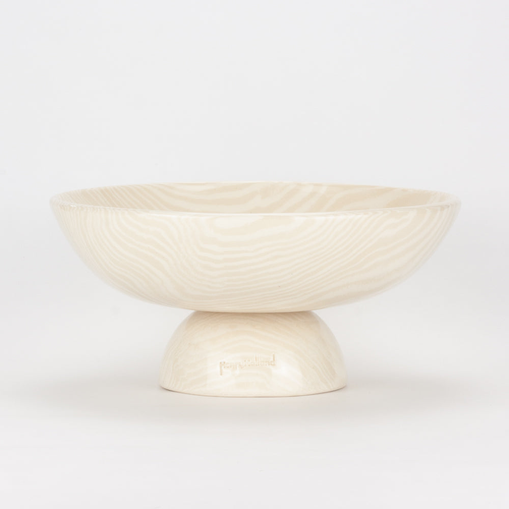 Oatmeal & White Extra Large Shorty Chalice Bowl