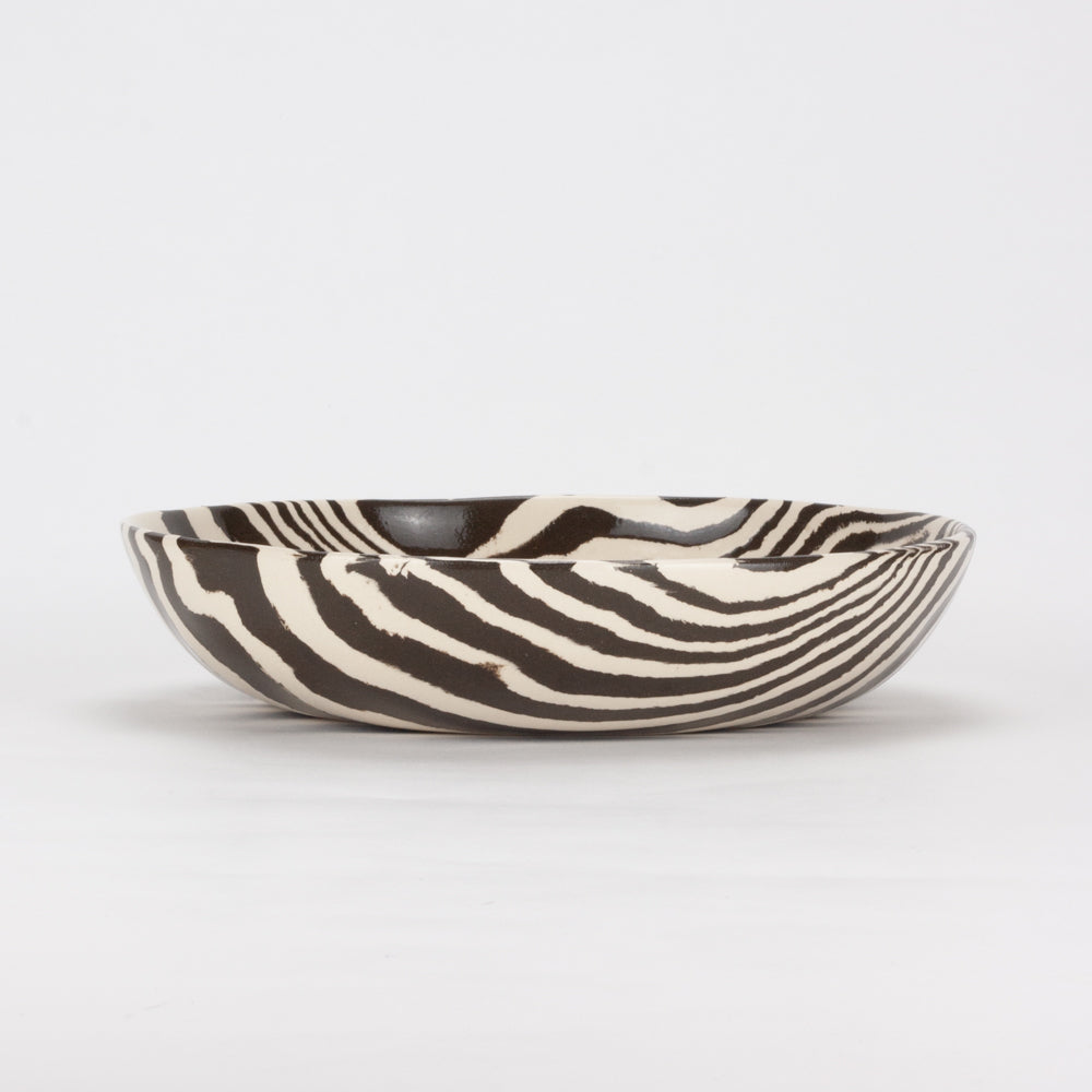 Brown & White Marble Pasta Bowl