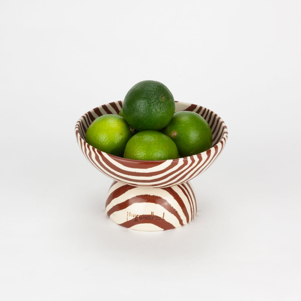 Terracotta & White Small Marble Shorty Chalice Bowl