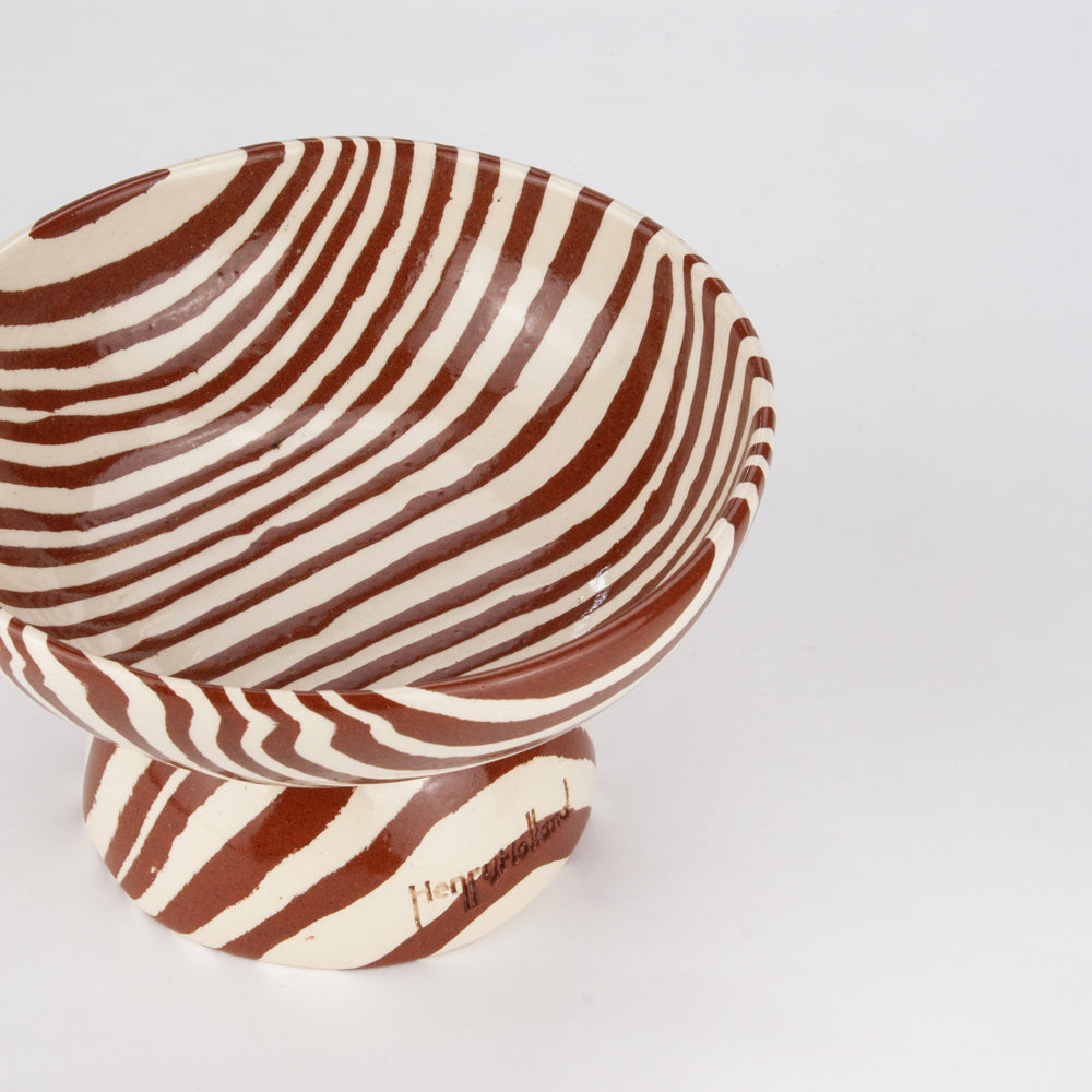 Terracotta & White Small Marble Shorty Chalice Bowl