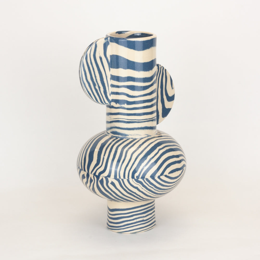 Blue & White Marble Profumo Vase