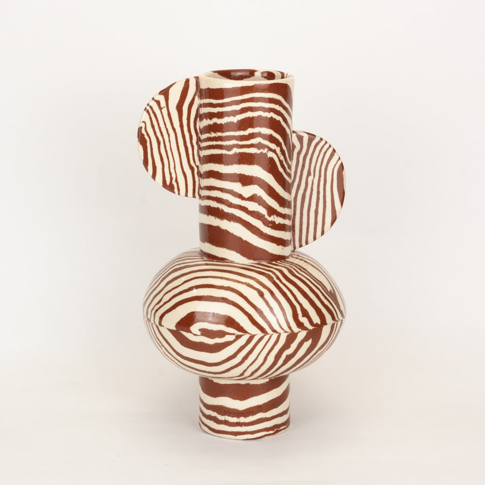 Terracotta & White Marble Profumo Vase