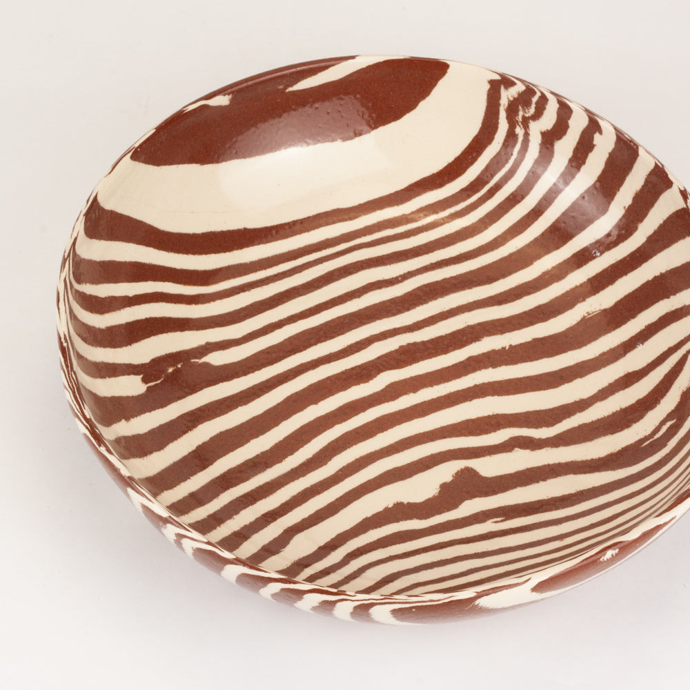 Terracotta & White Marble Pasta Bowl
