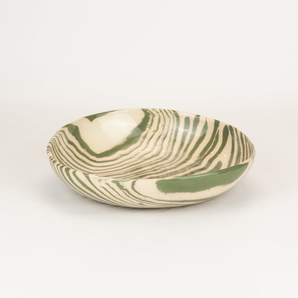 Green & White Marble Pasta Bowl