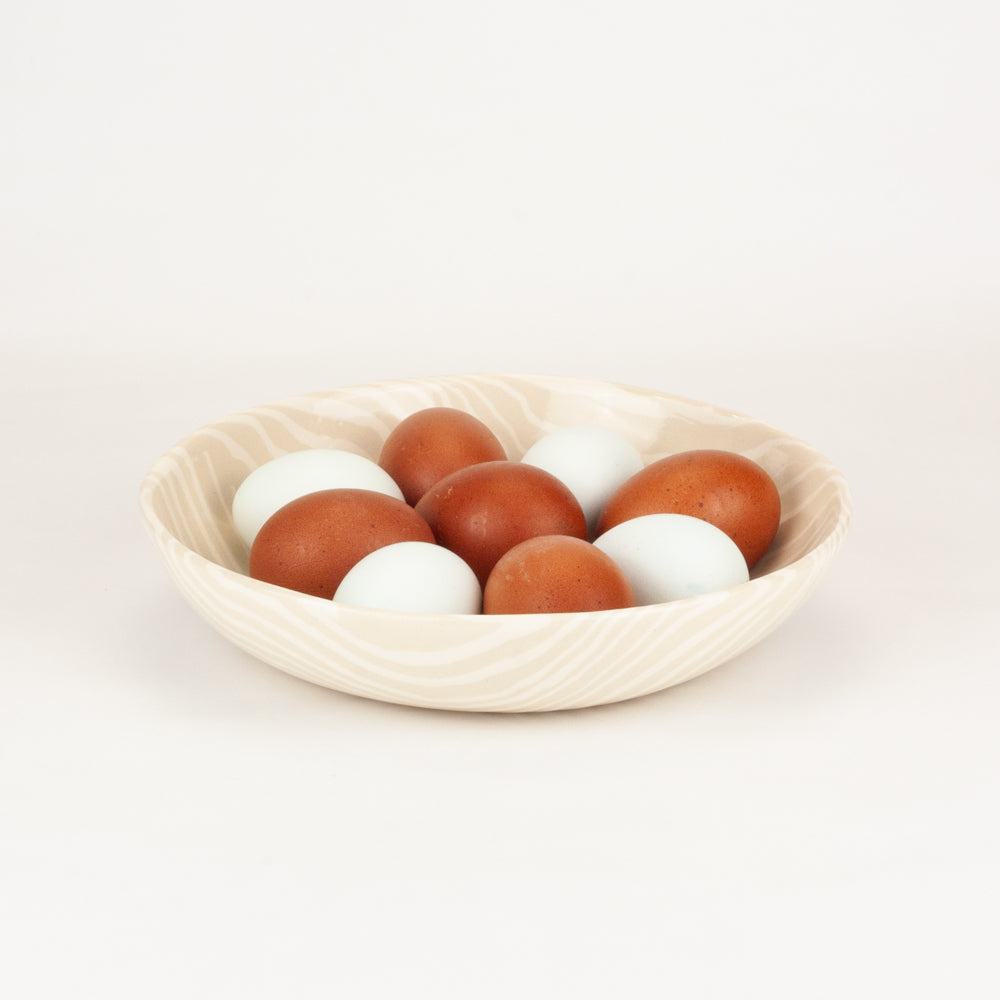 Oatmeal & White Marble Pasta Bowl