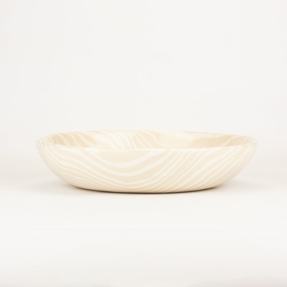 Oatmeal & White Marble Pasta Bowl