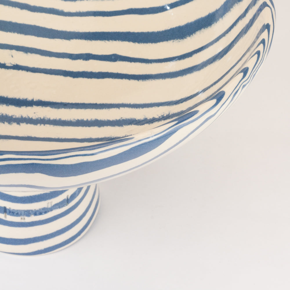 Blue & White Extra Large Marble Chalice Bowl