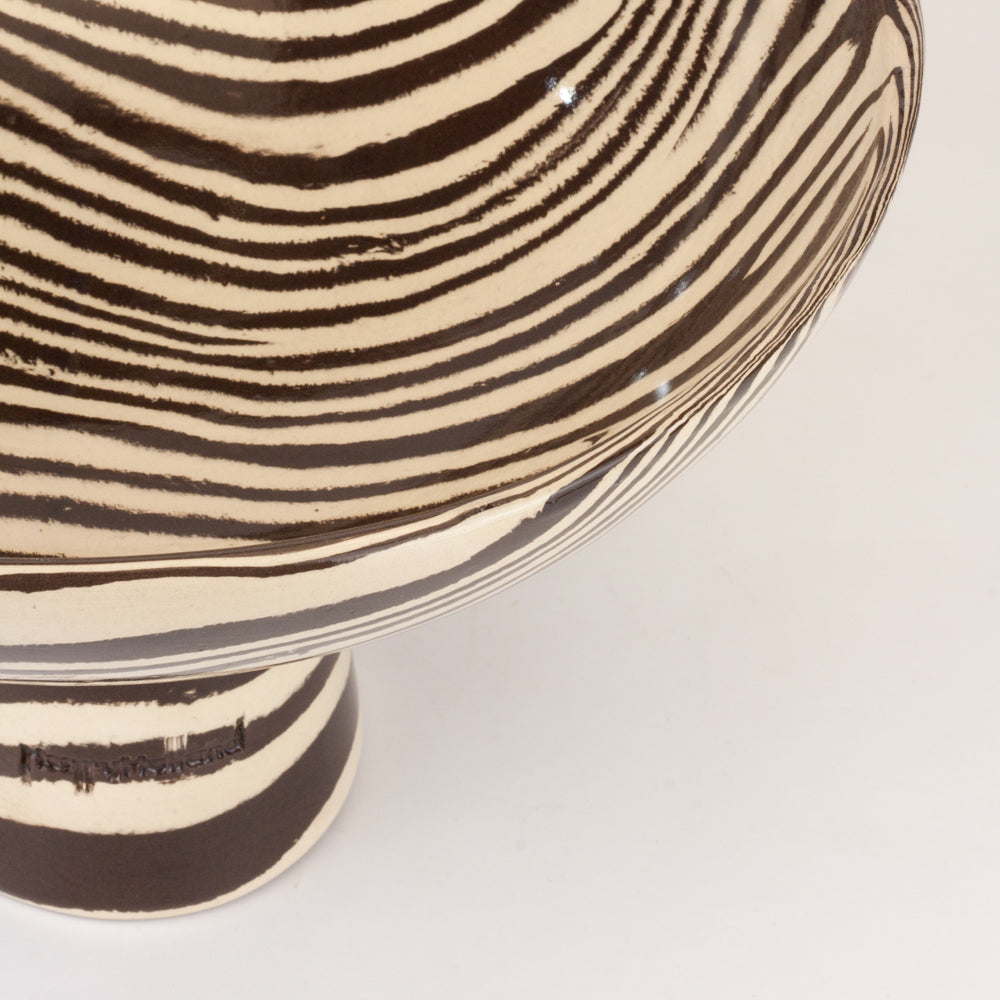 Brown & White Extra Large Marble Chalice Bowl