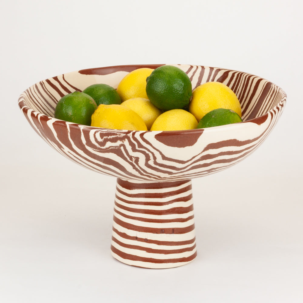 Terracotta & White Extra Large Marble Chalice