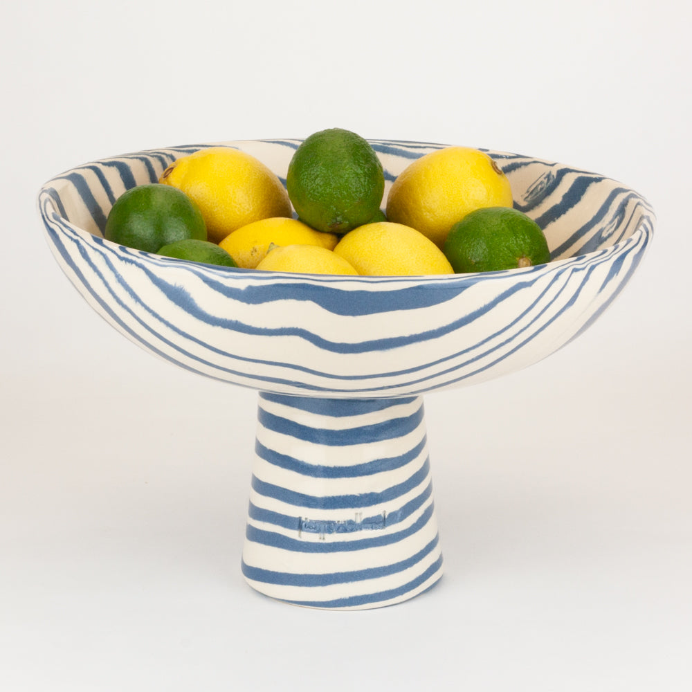 Blue & White Extra Large Marble Chalice Bowl