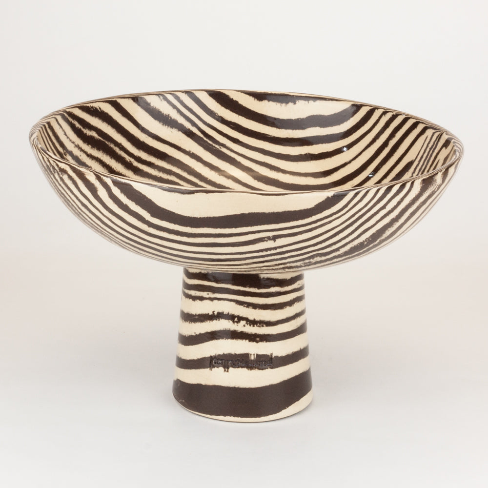 Brown & White Extra Large Marble Chalice Bowl