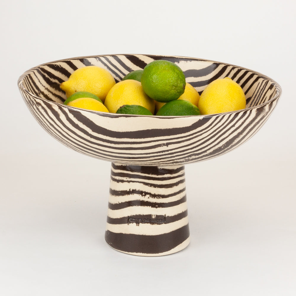 Brown & White Extra Large Marble Chalice Bowl