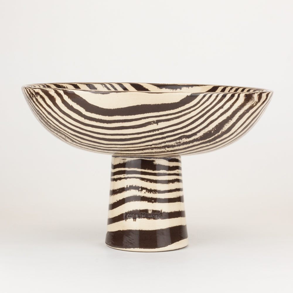 Brown & White Extra Large Marble Chalice Bowl