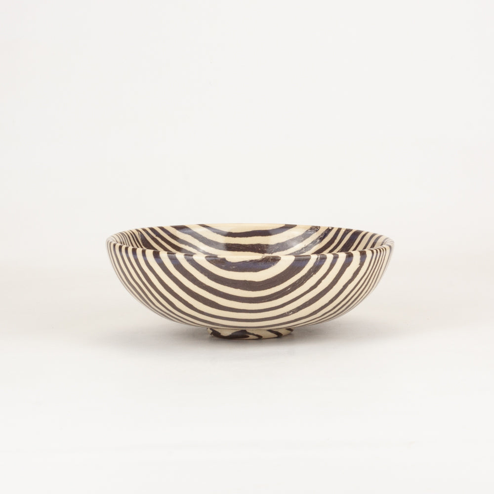 Set of 2 Brown & White Marble Small Bowls