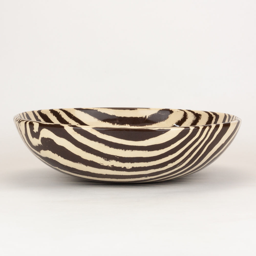 Brown & White Marble Fruit Bowl