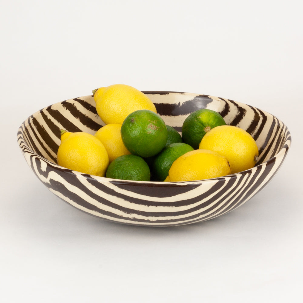 Brown & White Marble Fruit Bowl