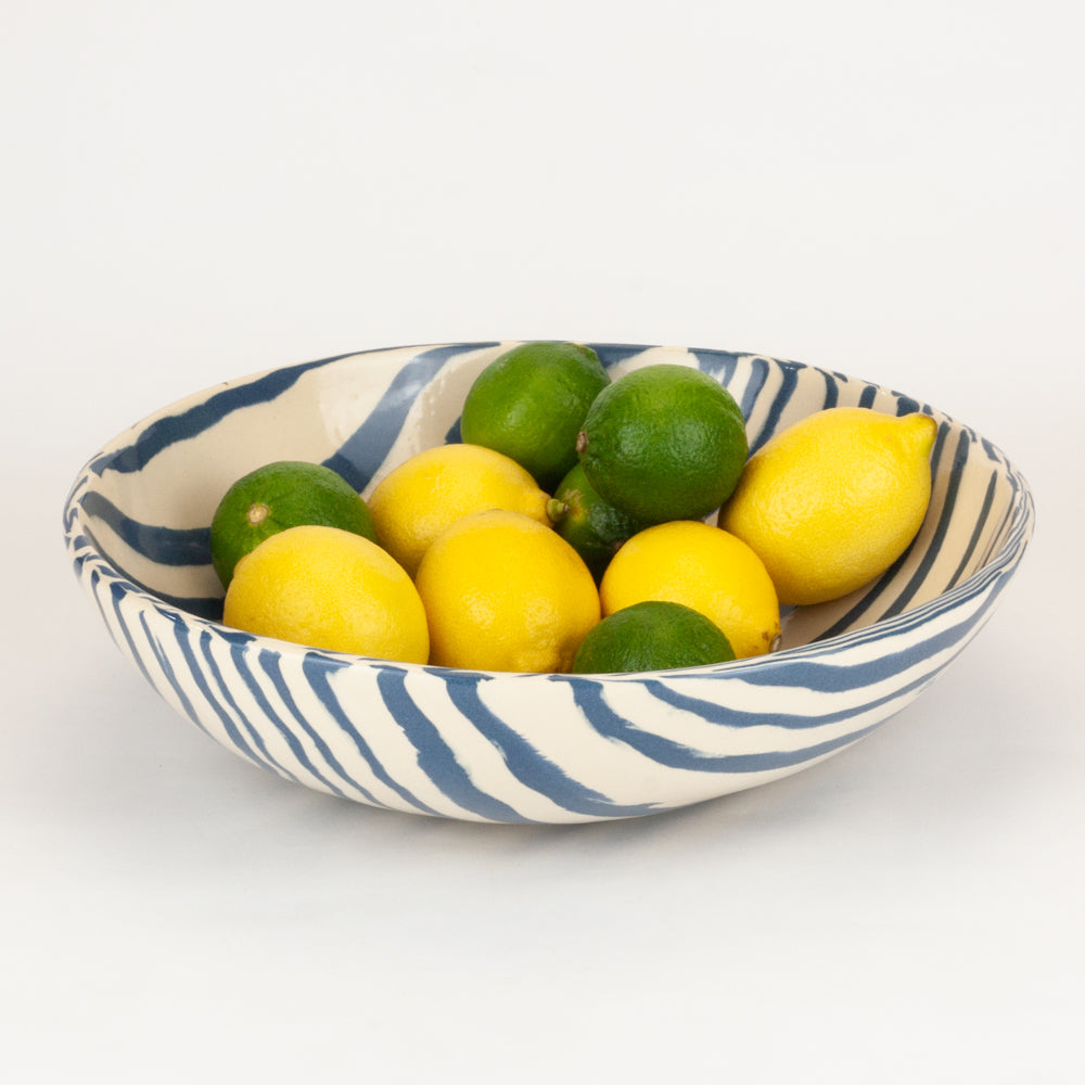 Blue & White Marble Fruit Bowl