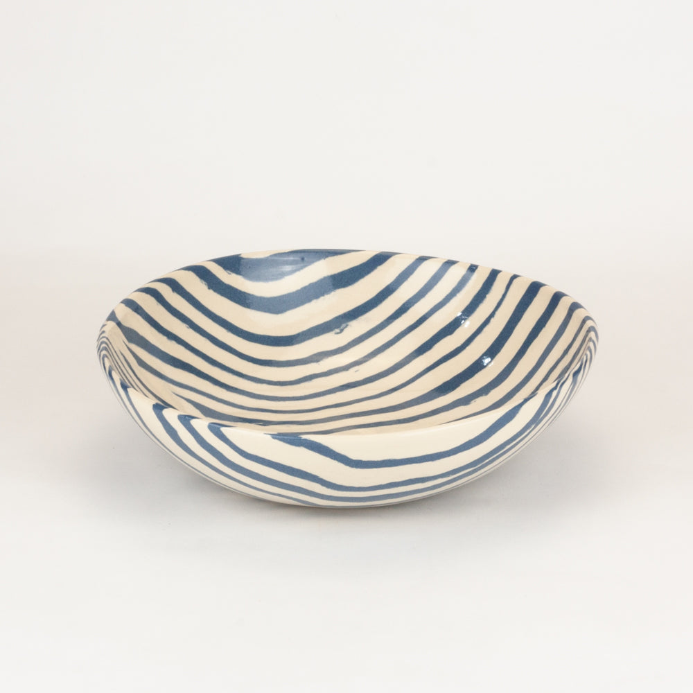Blue & White Marble Salad Bowl