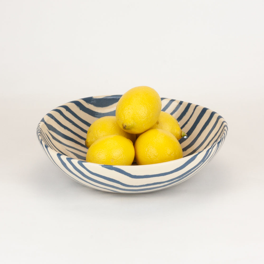 Blue & White Marble Salad Bowl