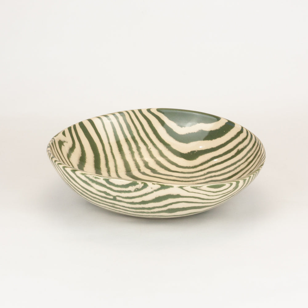 Green & White Marble Salad Bowl