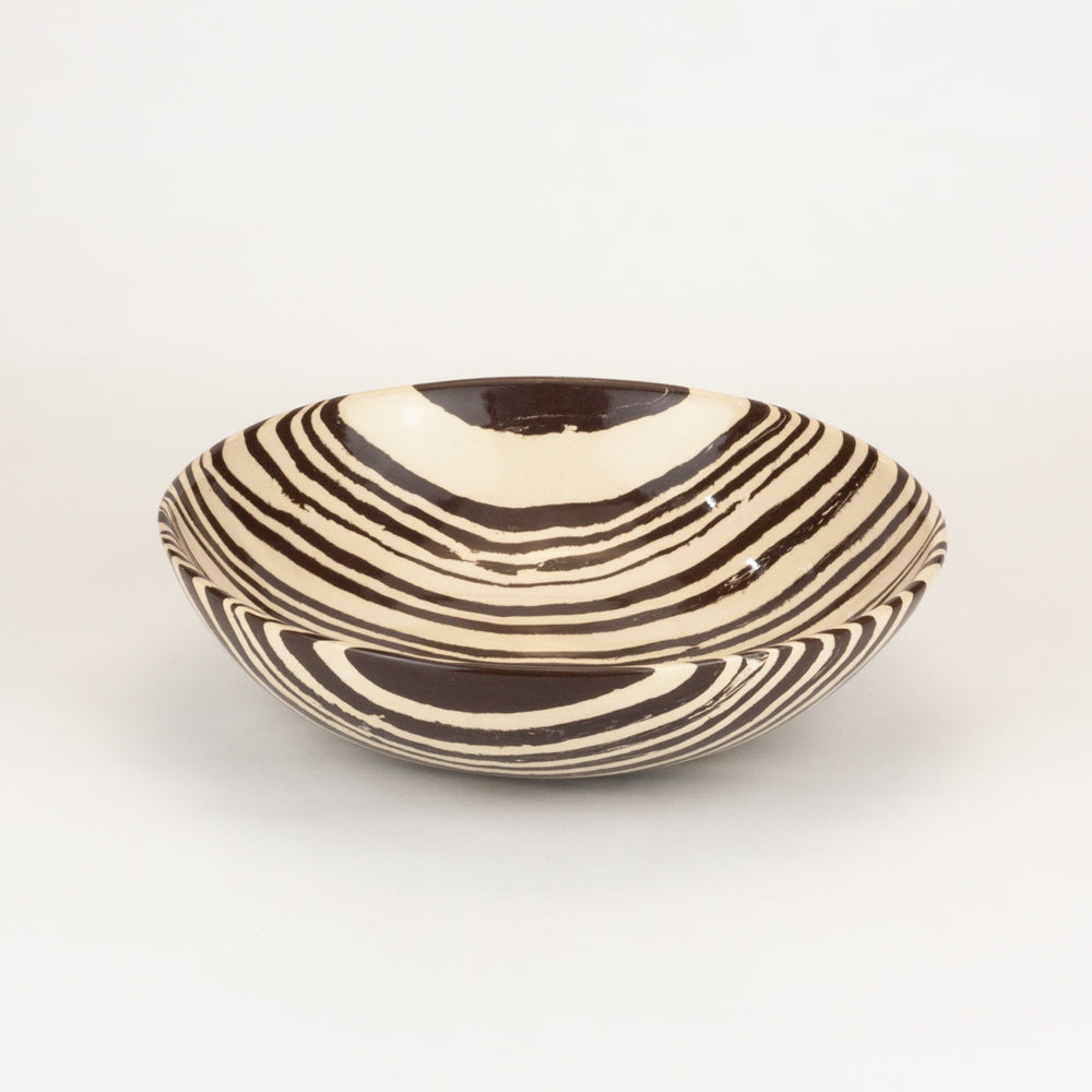 Brown & White Marble Salad Bowl
