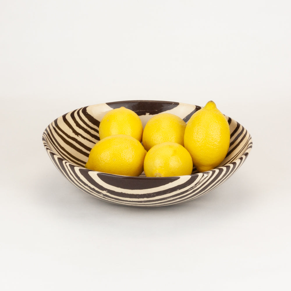 Brown & White Marble Salad Bowl