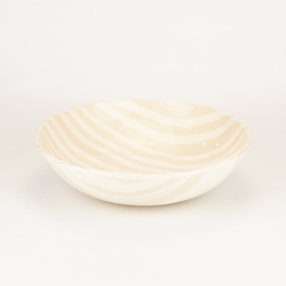 Oatmeal & White Marble Salad Bowl