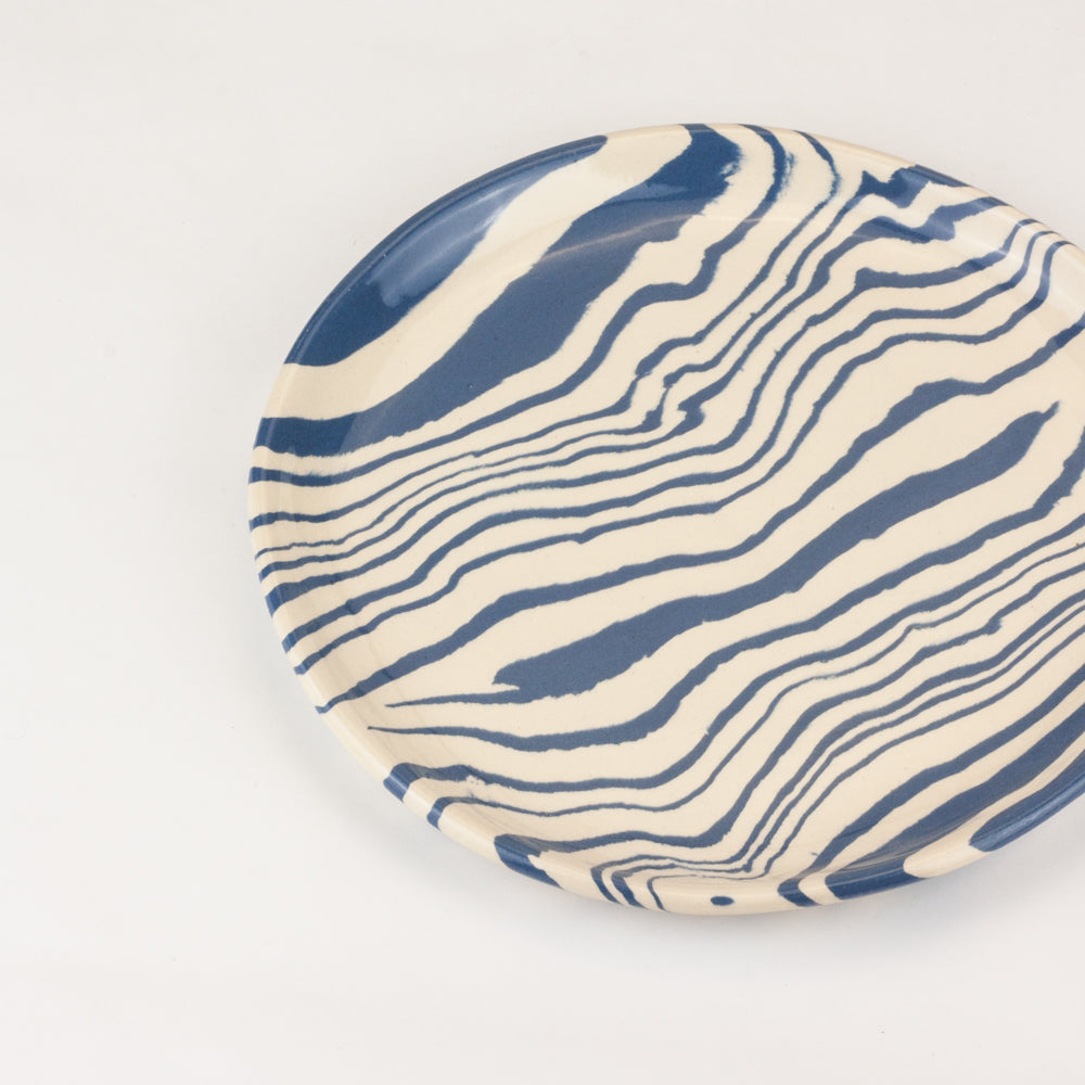 Set of 2 Blue & White Marble Side Plates