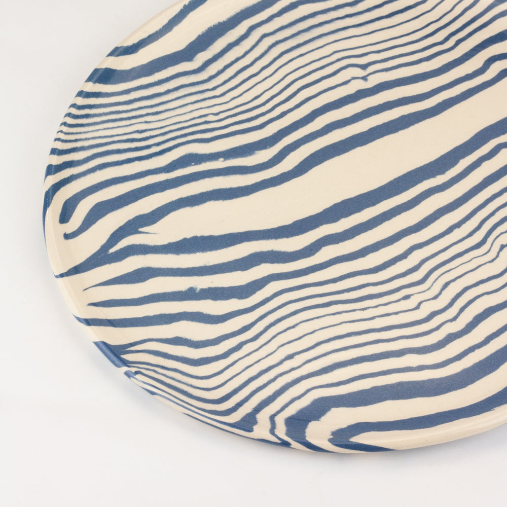 Blue & White Marble Dinner Plate