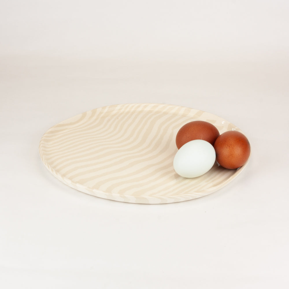 Oatmeal & White Dinner Plate