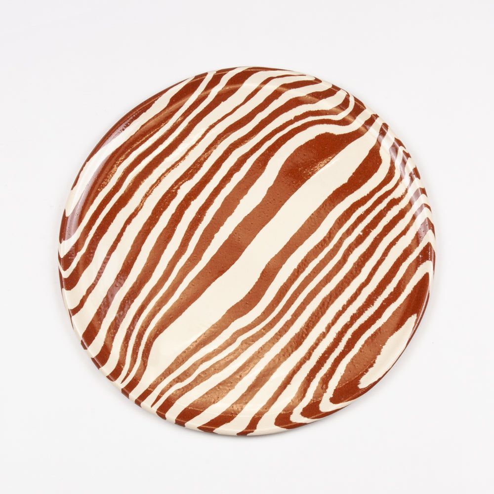 Terracotta & White Marble Dinner Plate