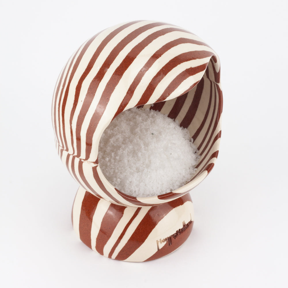 Terracotta & White Marble Salt Pig