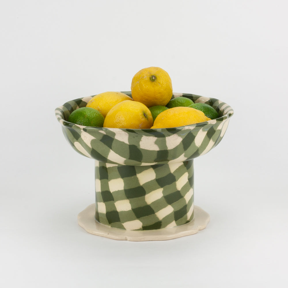 Green & White Gingham Short Chalice