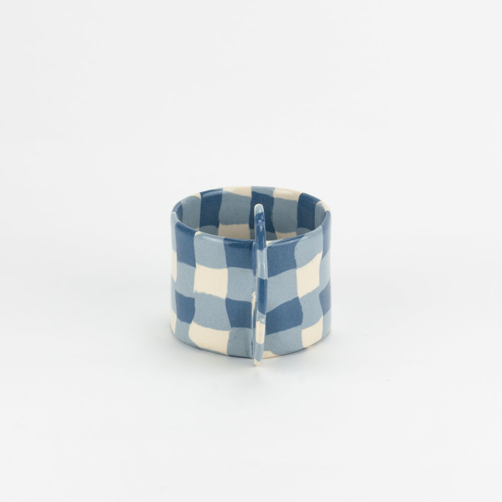 Blue & White Gingham Mug