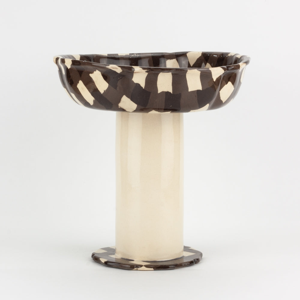 Brown & White Gingham Tall Chalice